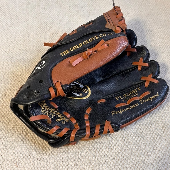 Rawlings PL950BT 9.5" RHT Left-Handed Kid's Softball Baseball Glove - Picture 5 of 7